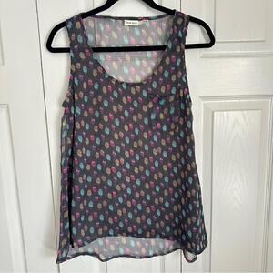 Blue Bird - Tank Top ASO Pretty Little Liars Sheer Owl Print Gray - Sz M